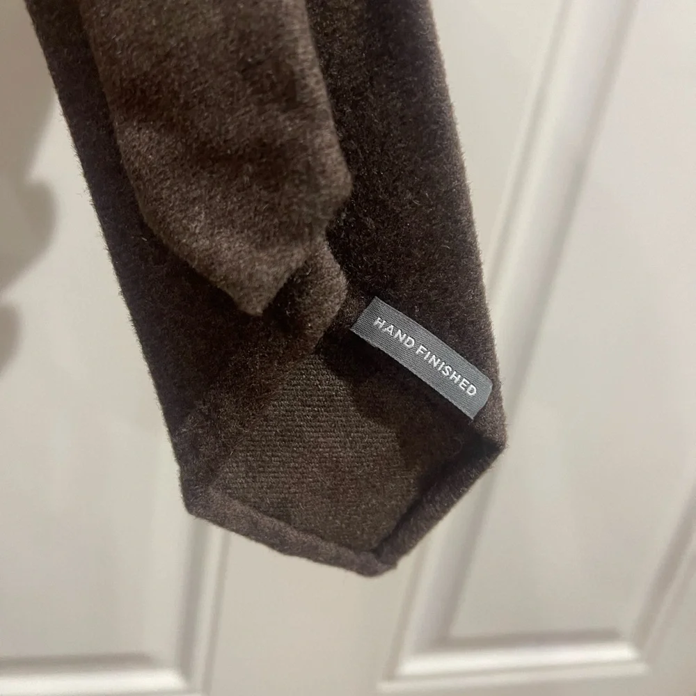 NWT Michael Kors Brown Solid Wool-Blend Necktie Sz OS - Picture 10 of 12